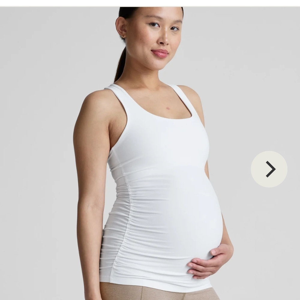 Spacedye Bases Covered Maternity Tank - Cloud White / M